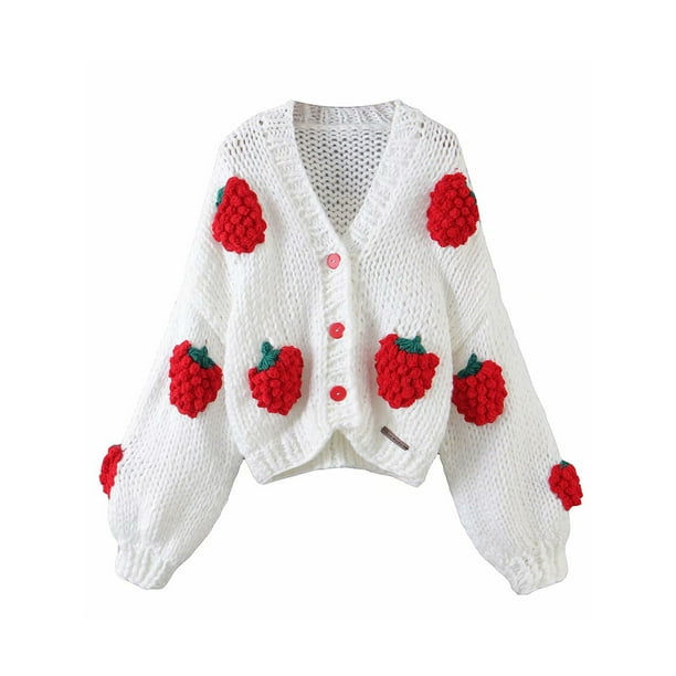 Colourful Womens Embroidery Loose Open Front Mid-Long Lantern Sleeve Knit Cardigan Colourful Womens Embroidery Loose Open Front Mid-Long Lantern Sleeve Knit Cardigan
